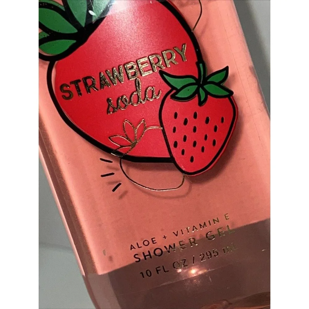 Bath and Body Works Strawberry Soda Shower Gel Body Wash Vitamin E 10 fl‎ oz NEW
